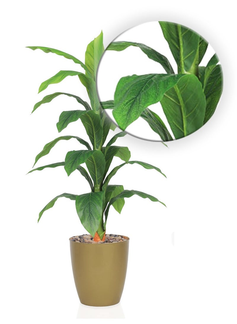 Alrassi Artificial Green Tree – 135 cm Height with Plastic Pot – Realistic Natural Look – Ideal for Home and Office Décor - Image 2